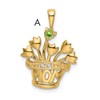 14k Polished 1-Stone Mothers Flowerpot Pendant Mounting