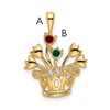14k Polished 2-Stone Mothers Flowerpot Pendant Mounting