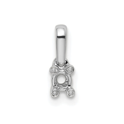 14K White Gold Family Jewelry Genuine Stone & Diamond Set Pendant