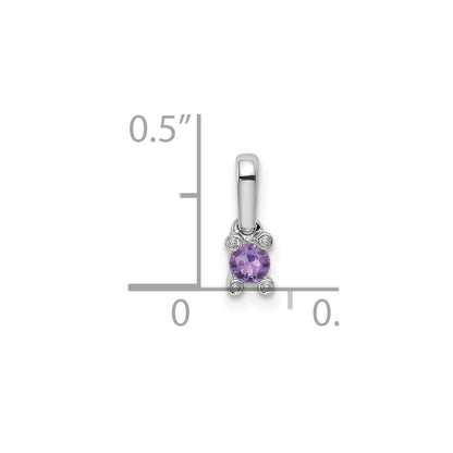 14K White Gold Family Jewelry Genuine Stone & Diamond Set Pendant