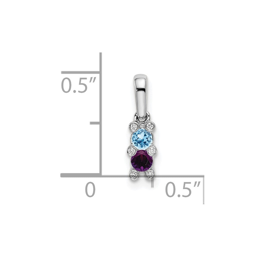 14K White Gold Family Jewelry Diamond Semi-Set Pendant