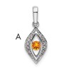 14K White Gold Family Jewelry Diamond Semi-Set Pendant
