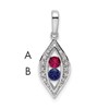 14K White Gold Family Jewelry Diamond Semi-Set Pendant
