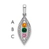 14K White Gold Family Jewelry Diamond Semi-Set Pendant