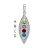14K White Gold Family Jewelry Diamond Semi-Set Pendant