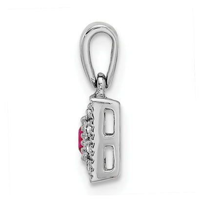 14K White Gold Family Jewelry Diamond Semi-Set Pendant