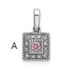 14K White Gold Family Jewelry Diamond Semi-Set Pendant