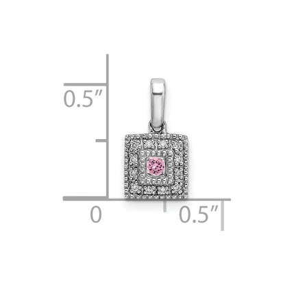 14K White Gold Family Jewelry Diamond Semi-Set Pendant