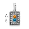 14K White Gold Family Jewelry Diamond Semi-Set Pendant