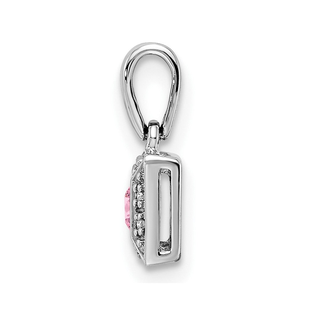 14K White Gold Family Jewelry Diamond Semi-Set Pendant