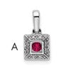14K White Gold Family Jewelry Diamond Semi-Set Pendant