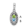 14K White Gold Family Jewelry Diamond Semi-Set Pendant
