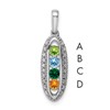14K White Gold Family Jewelry Diamond Semi-Set Pendant