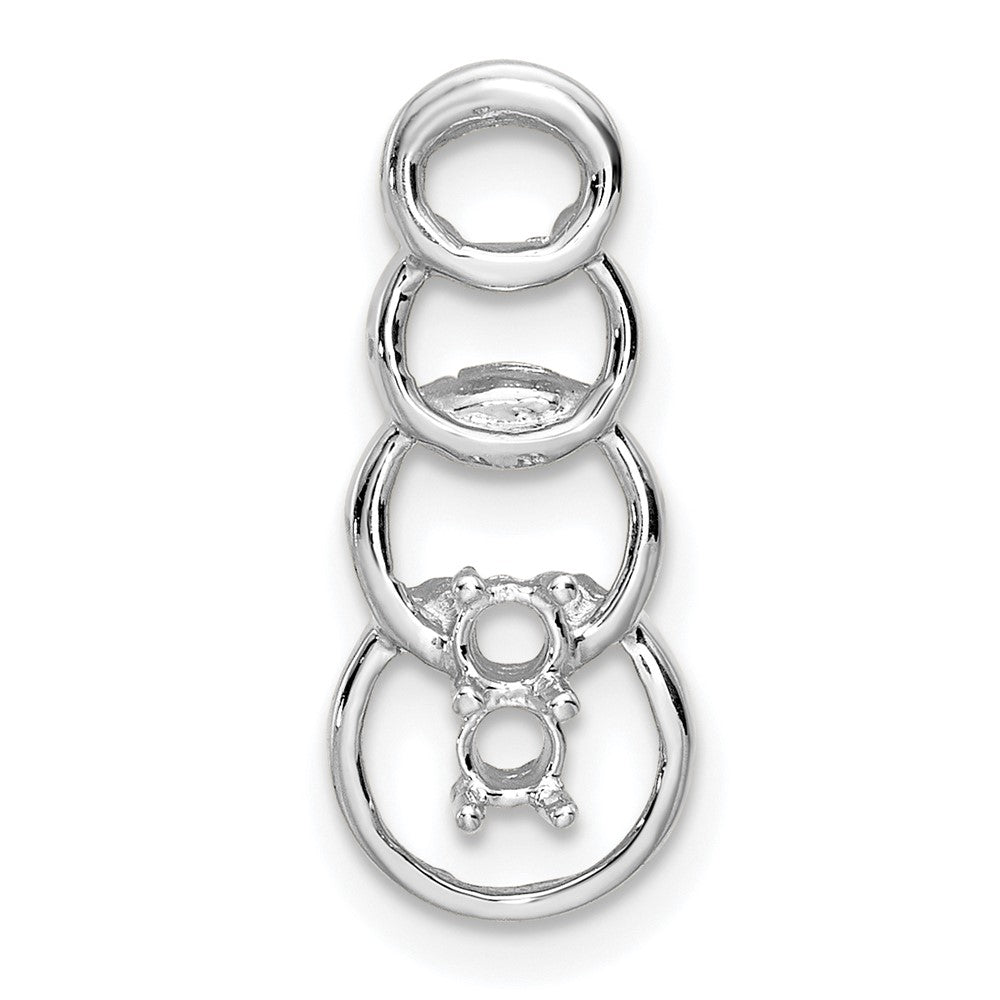 14k White Gold 2 Stone Family Pendant Mounting