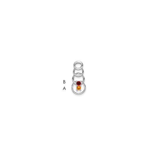 14k White Gold 2 Stone Family Pendant Mounting