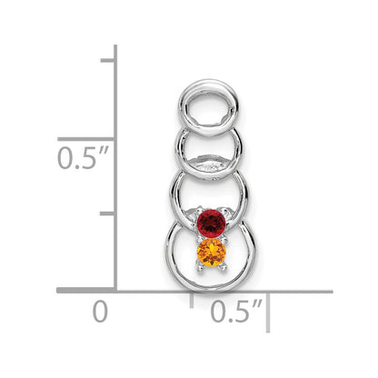 14k White Gold 2 Stone Family Pendant Mounting
