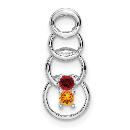 14k White Gold 2 Stone Family Pendant Mounting