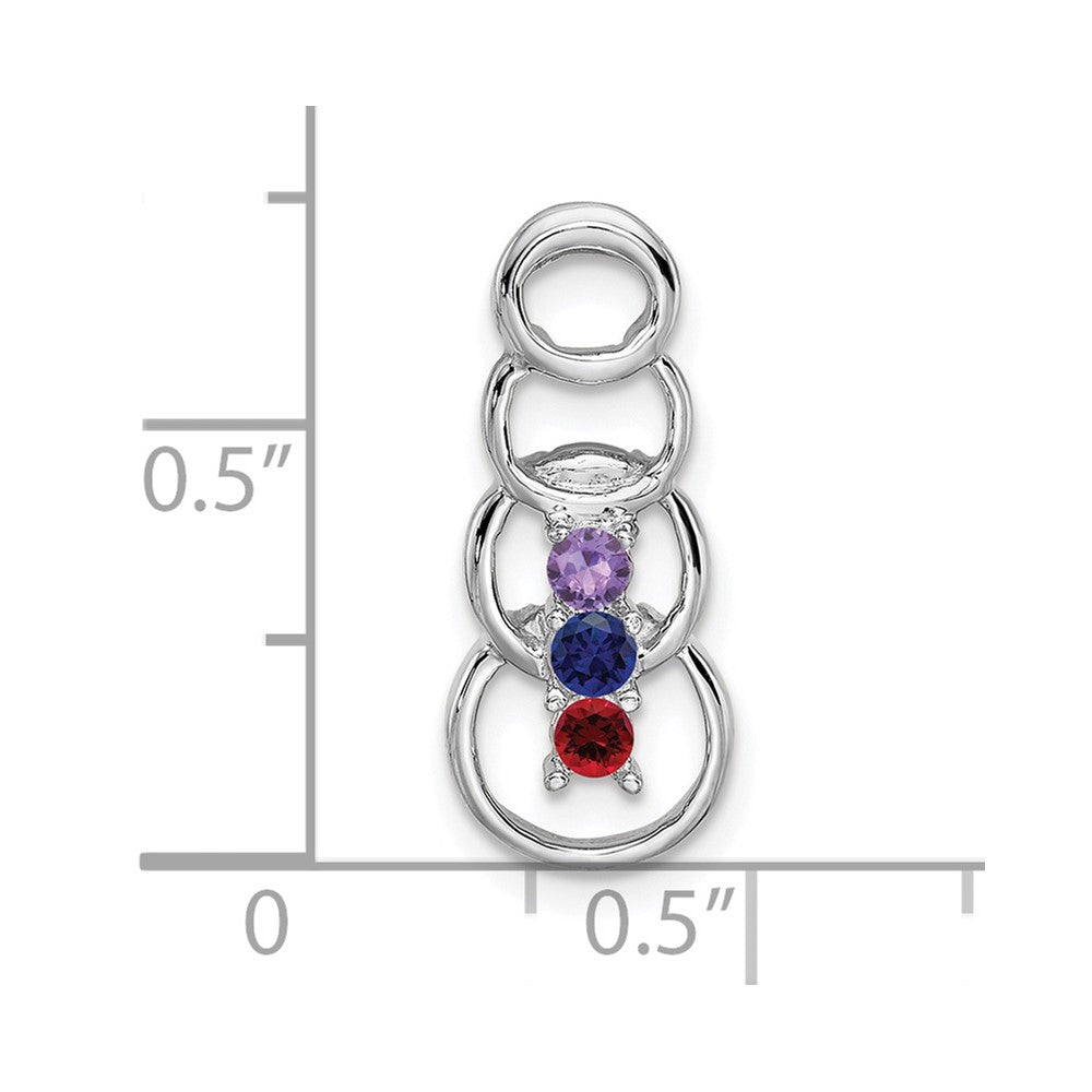 14k White Gold 3 Stone Family Pendant Mounting