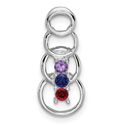 14k White Gold 3 Stone Family Pendant Mounting