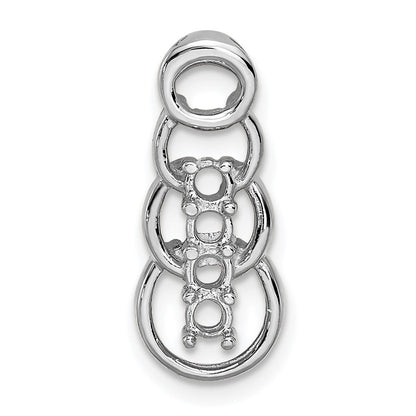 14k White Gold 4 Stone Family Pendant Mounting