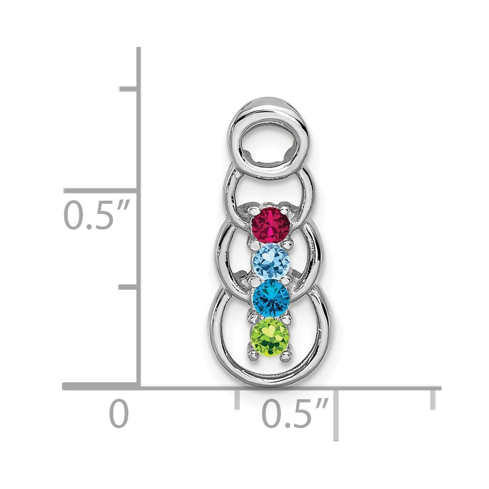 14k White Gold 4 Stone Family Pendant Mounting