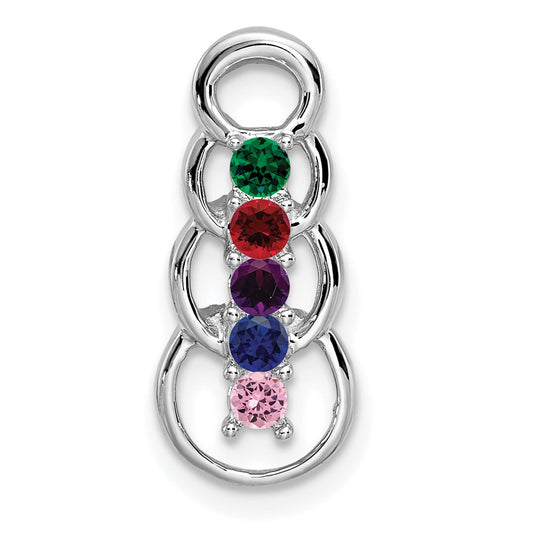14k White Gold 5 Stone Family Pendant Mounting