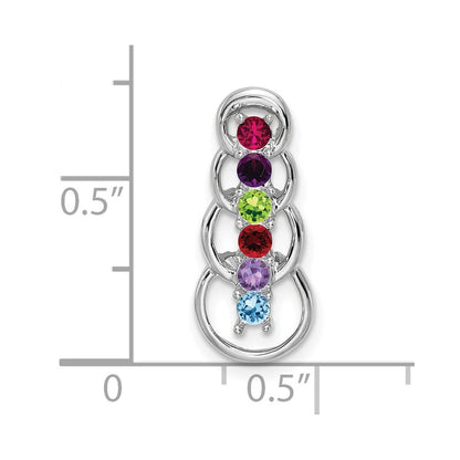 14k White Gold 6 Stone Family Pendant Mounting