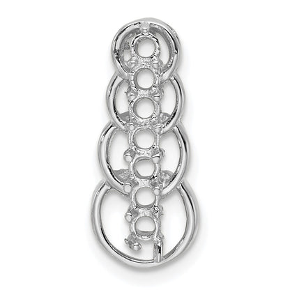 14k White Gold 7 Stone Family Pendant Mounting