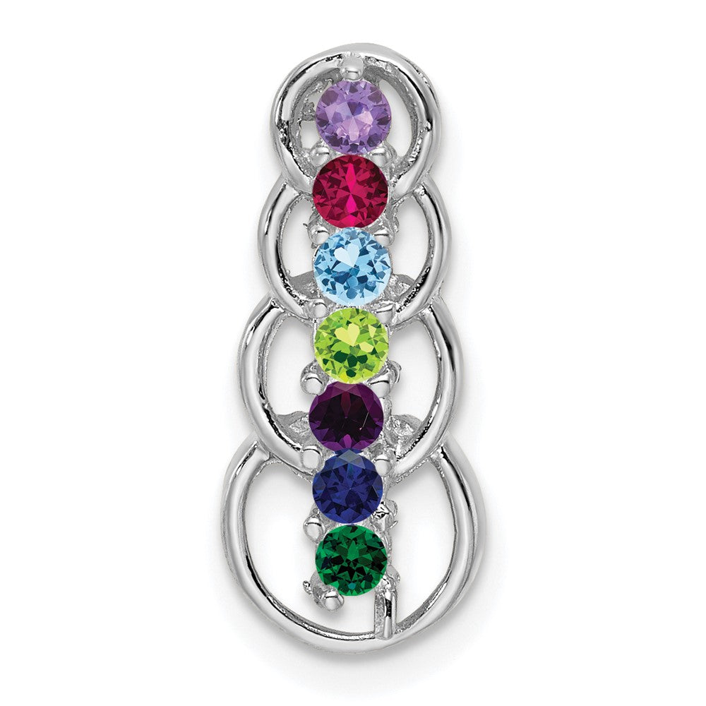 14k White Gold 7 Stone Family Pendant Mounting