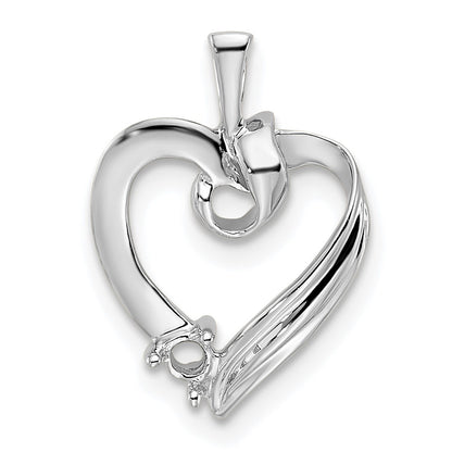 14k White Gold 1 Stone Family Pendant Mounting