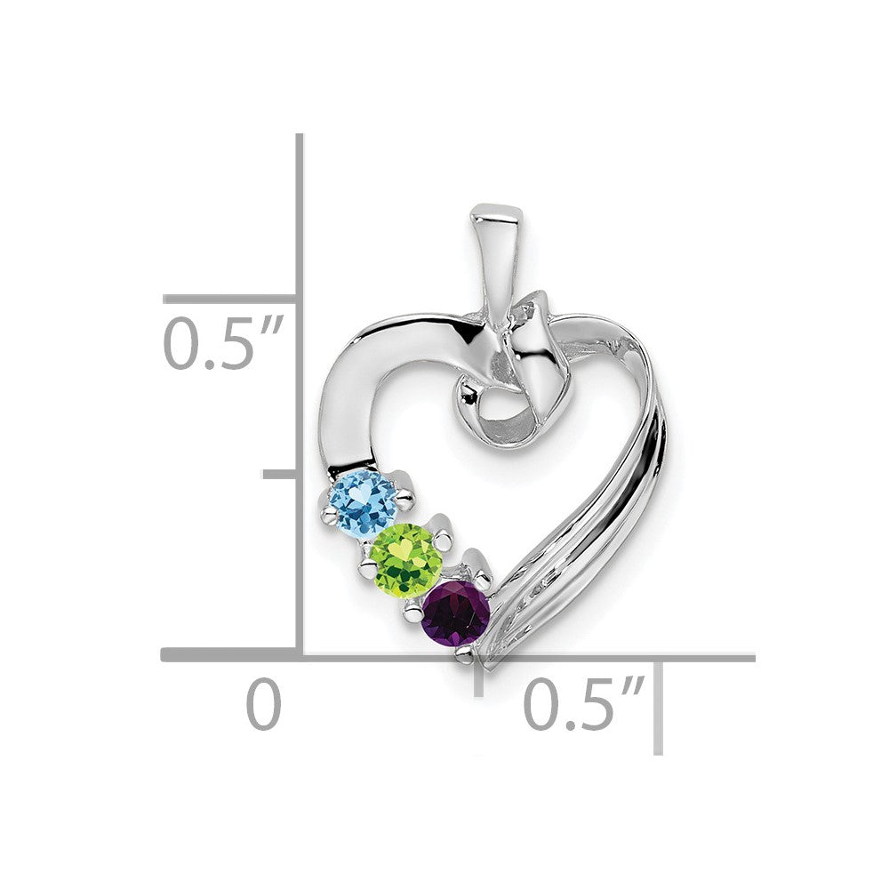 14k White Gold 3 Stone Family Pendant Mounting