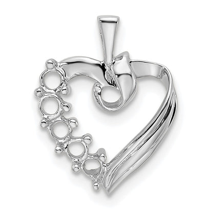 14k White Gold 5 Stone Family Pendant Mounting