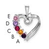 14k White Gold 5 Stone Family Pendant Mounting
