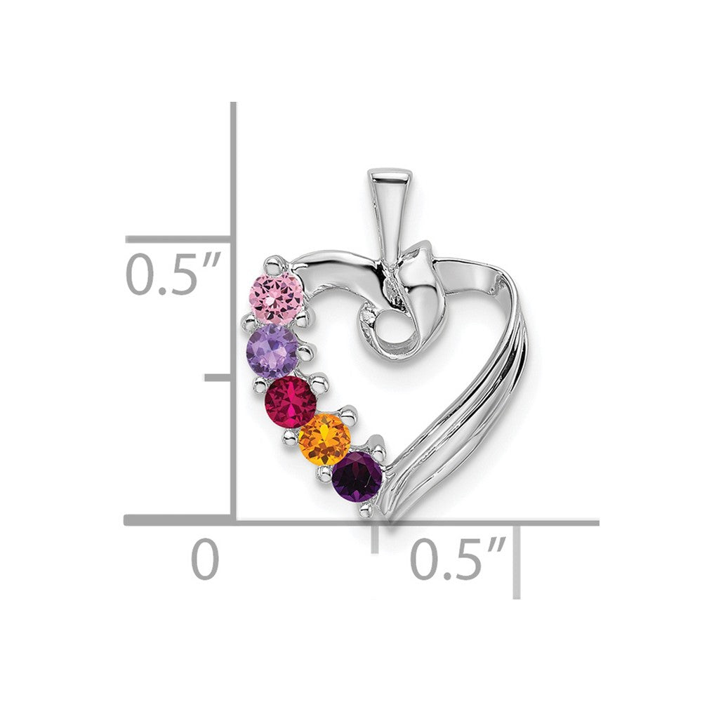 14k White Gold 5 Stone Family Pendant Mounting