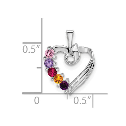 14k White Gold 5 Stone Family Pendant Mounting