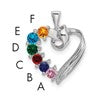 14k White Gold 6 Stone Family Pendant Mounting