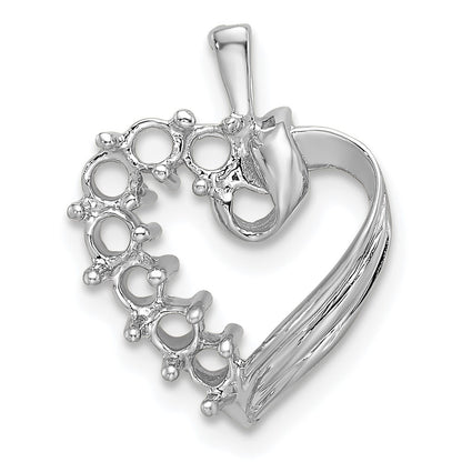 14k White Gold 7 Stone Family Pendant Mounting