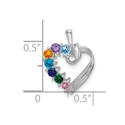 14k White Gold 7 Stone Family Pendant Mounting