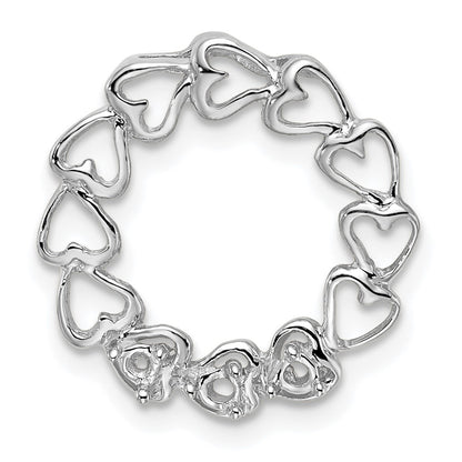 14k White Gold 3 Stone Family Pendant Mounting
