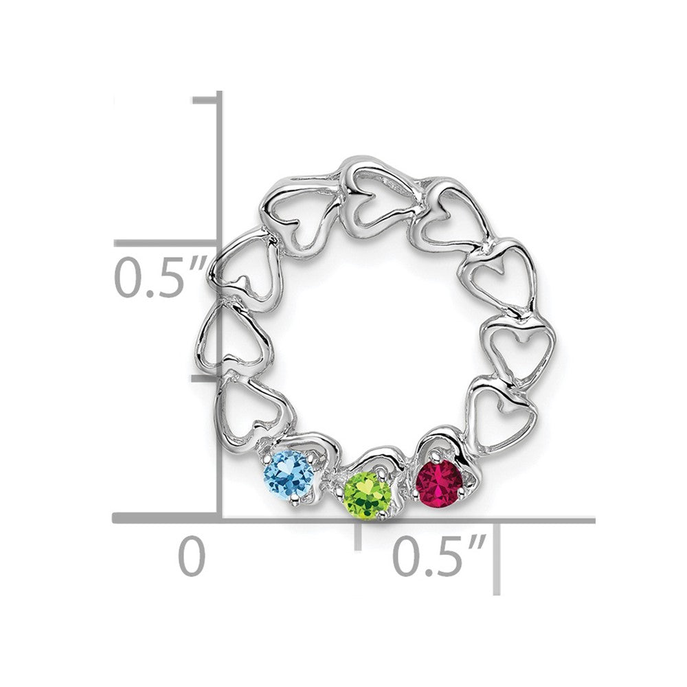 14k White Gold 3 Stone Family Pendant Mounting