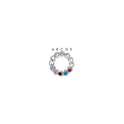 14k White Gold 5 Stone Family Pendant Mounting