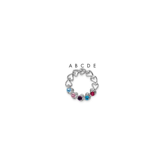 14k White Gold 5 Stone Family Pendant Mounting