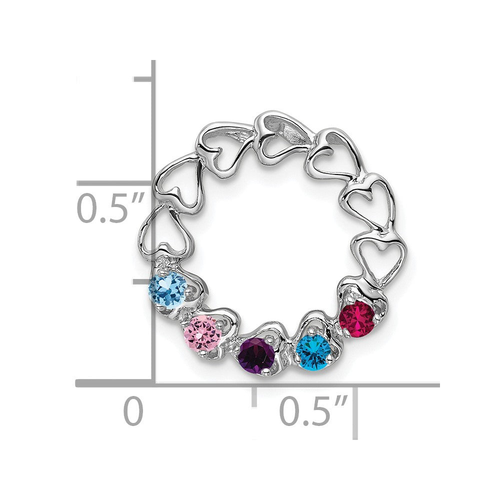 14k White Gold 5 Stone Family Pendant Mounting