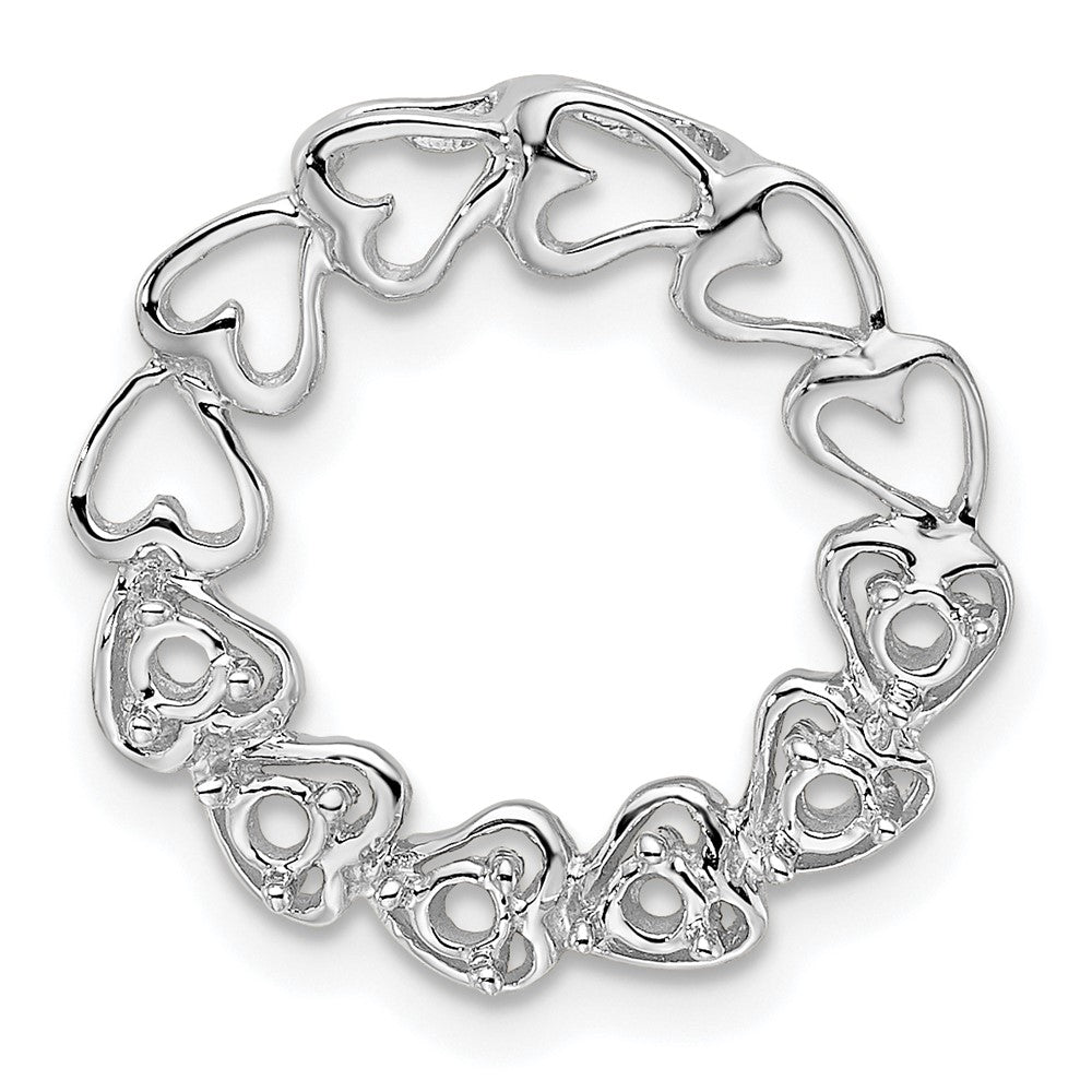 14k White Gold 6 Genuine Stone Family Pendant