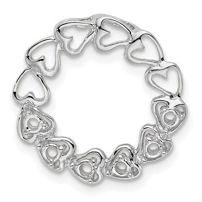 14k White Gold 6 Stone Family Pendant Mounting