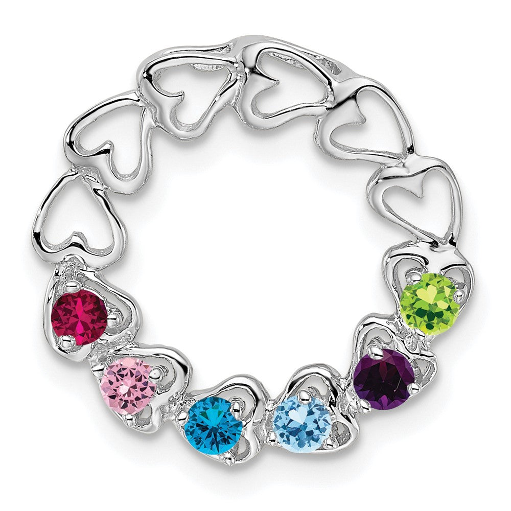 14k White Gold 6 Stone Family Pendant Mounting