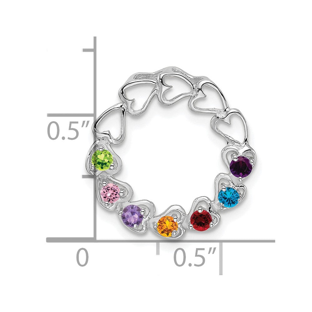 14k White Gold 7 Stone Family Pendant Mounting