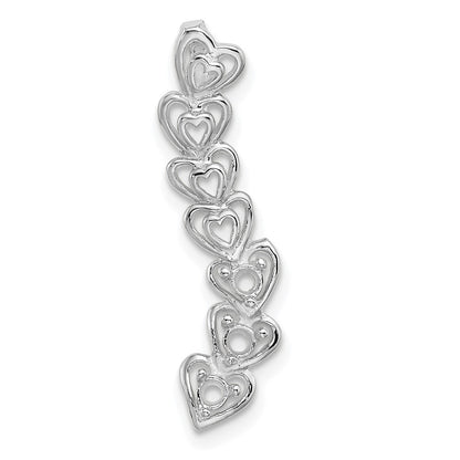 14k White Gold 3 Stone Family Pendant Mounting