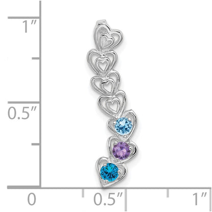 14k White Gold 3 Stone Family Pendant Mounting