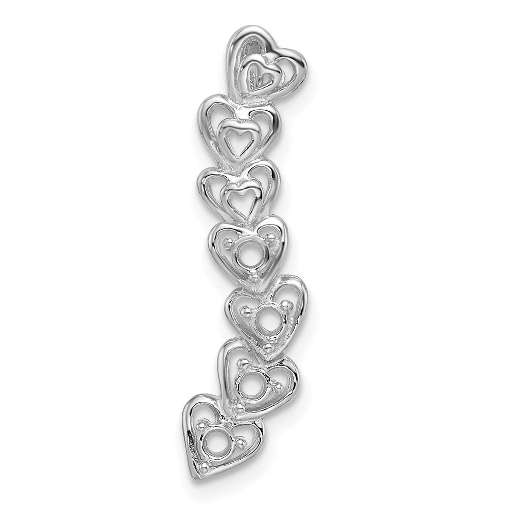 14k White Gold 4 Stone Family Pendant Mounting